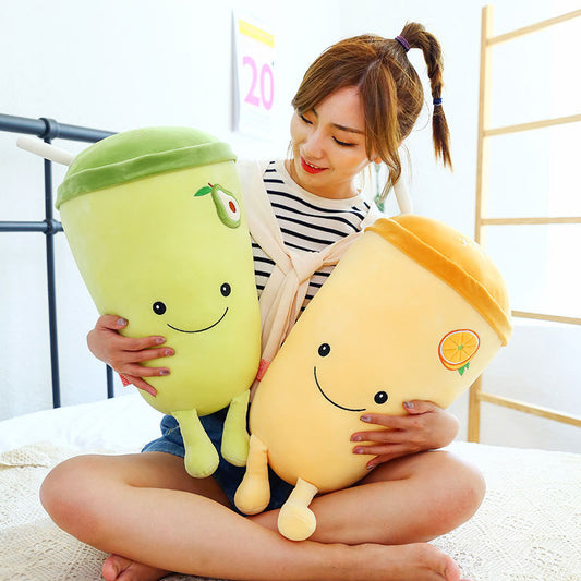 Bubble Milk Boba Tea Fruit Pillow Sooo Cute and Soft