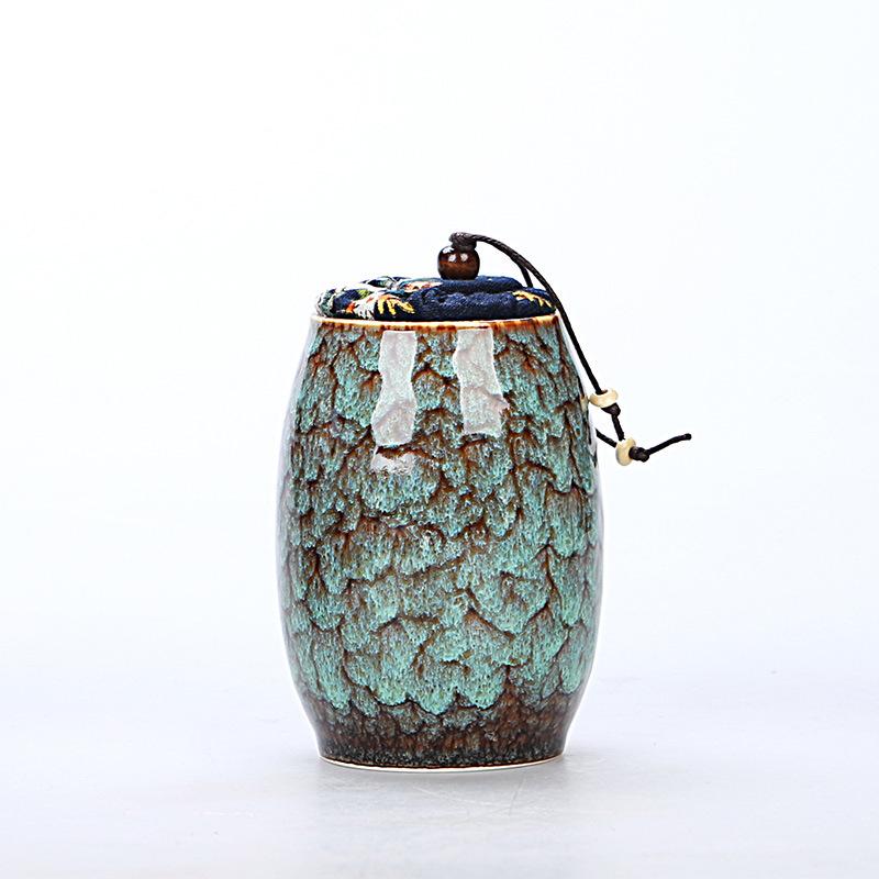 Kiln Fired Ceramic Glazed Tea Storage Pot