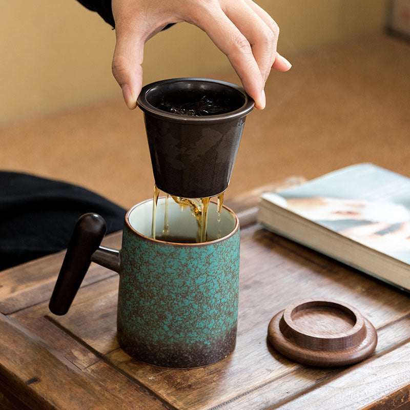 Porcelain Japanese Tea Cup with Infuser