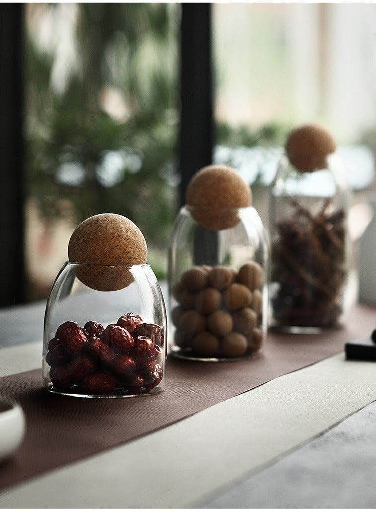 Modern Cork & Glass Tea Storage Jar