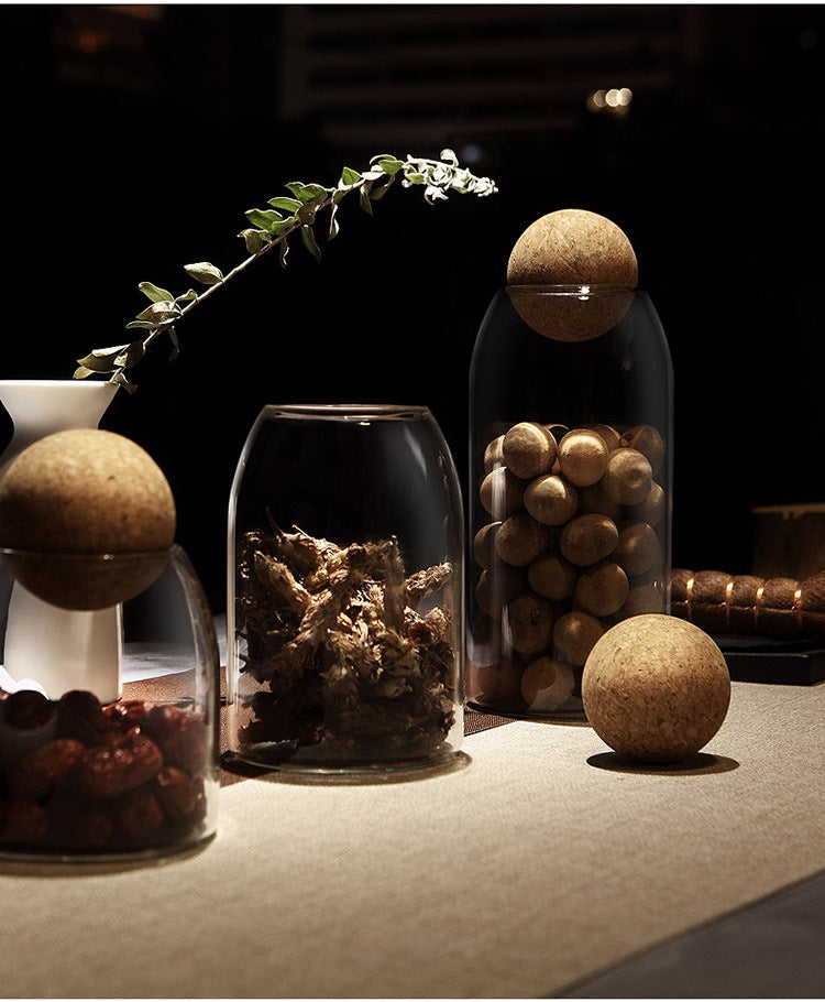 Modern Cork & Glass Tea Storage Jar