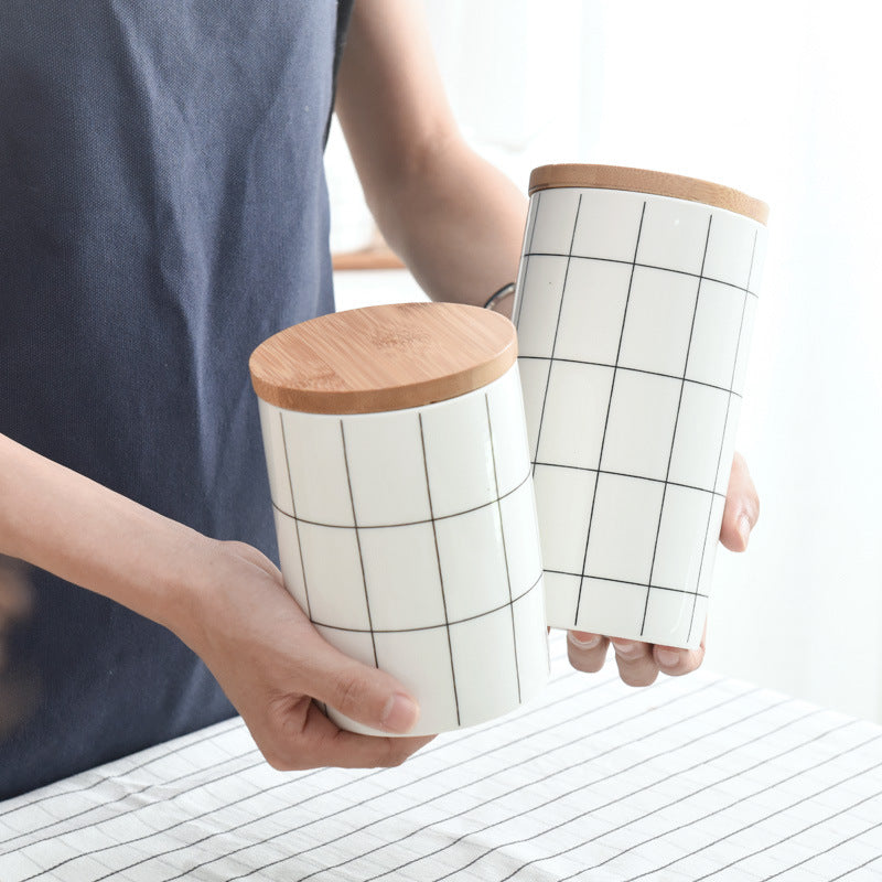 Stylish Round Ceramic Airtight Tea Storage Jar