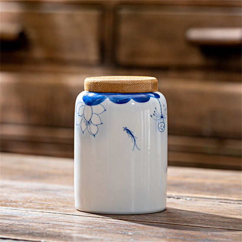 Hand Painted Ceramic Tea Storage Pot