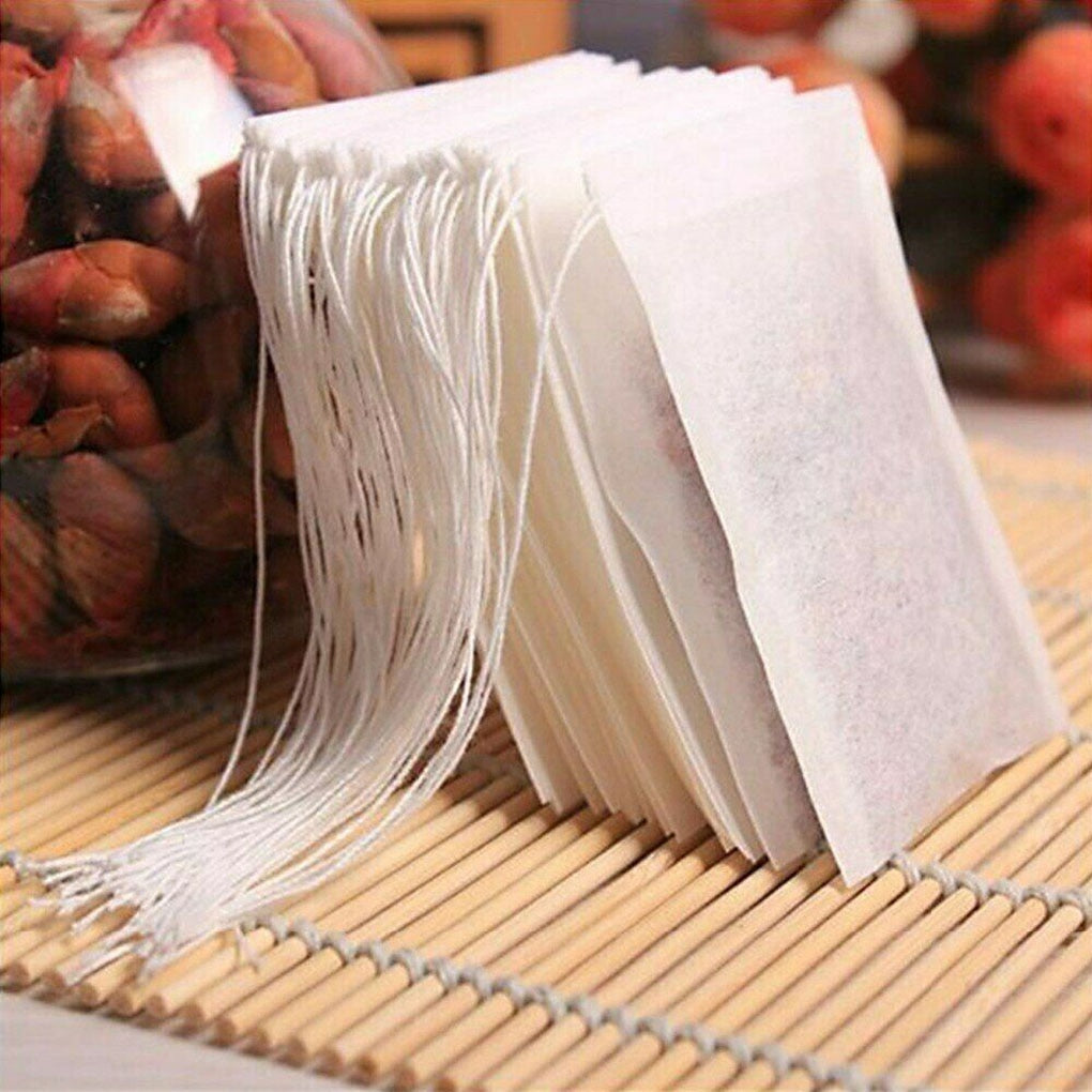 Tea Bags With String for Loose Leaf Tea, 100 Pieces