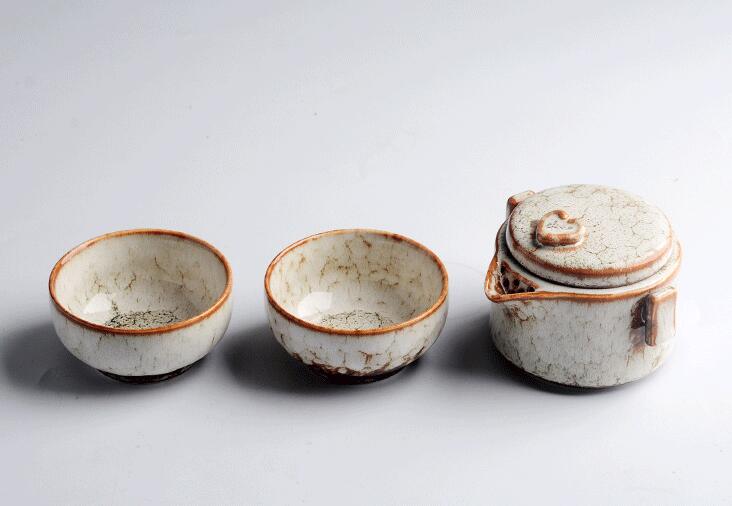 Kiln Fired One Pot And Two Cups Tea Set - Cupify
