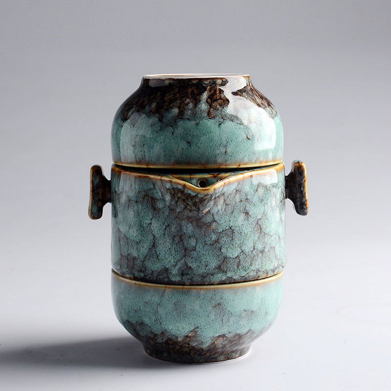 Kiln Fired One Pot And Two Cups Tea Set - Cupify