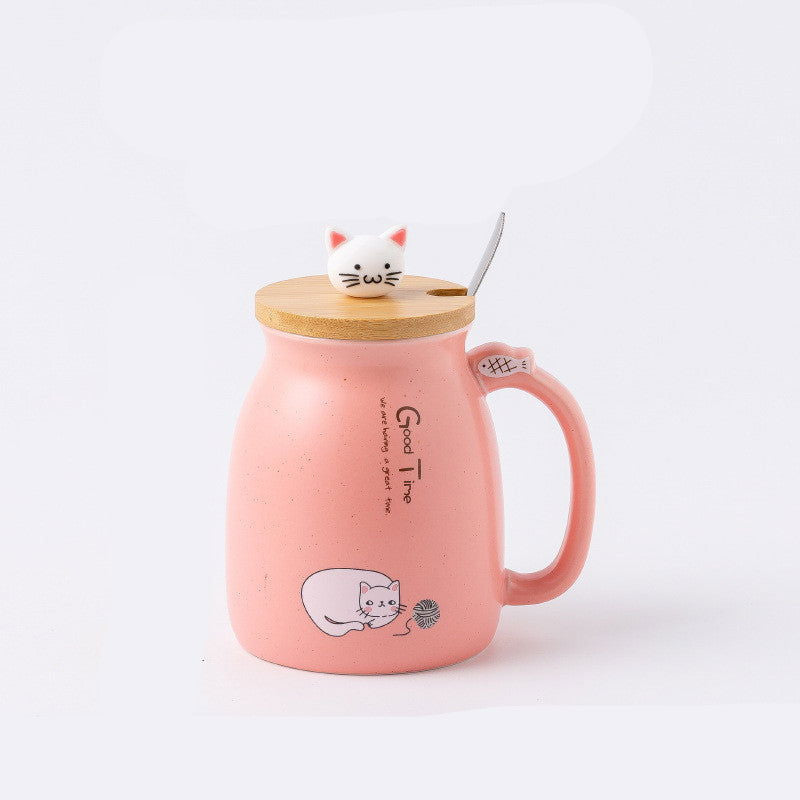 Kitten Ceramic Tea Cup With Lid - Cupify