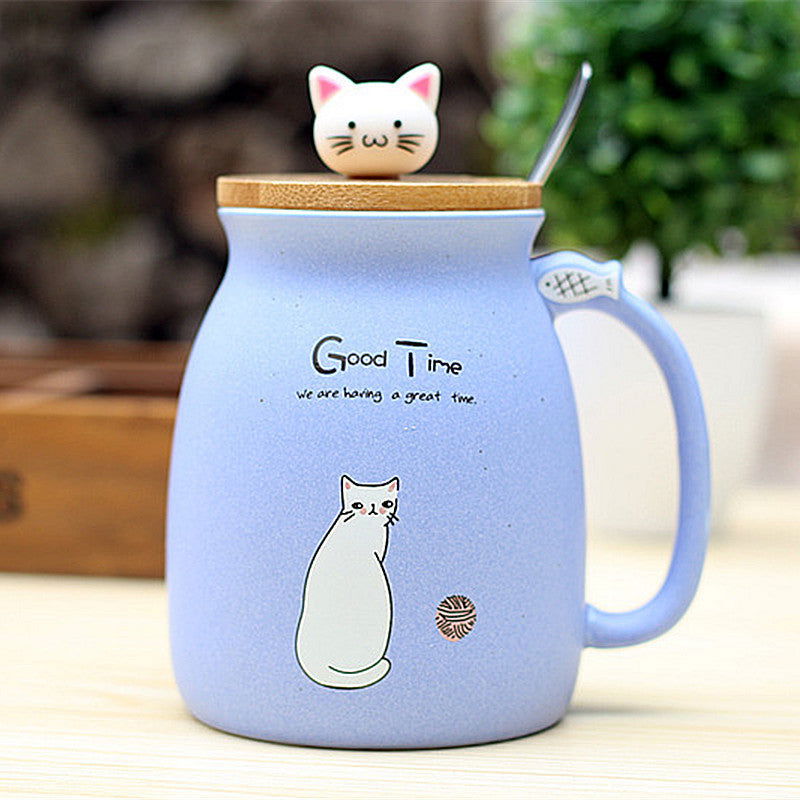 Kitten Ceramic Tea Cup With Lid - Cupify