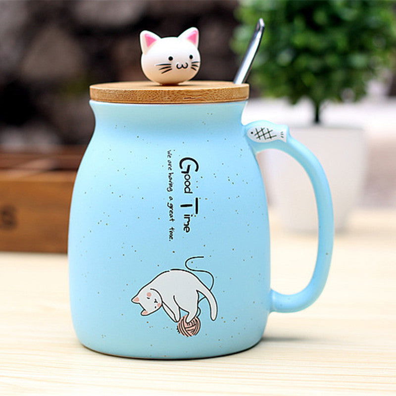 Kitten Ceramic Tea Cup With Lid - Cupify