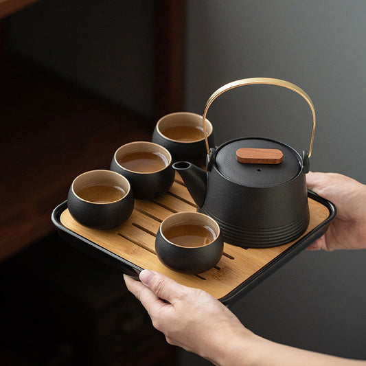 Tea Pot Set One Pot And Four Cups With Tray - Cupify Cupify