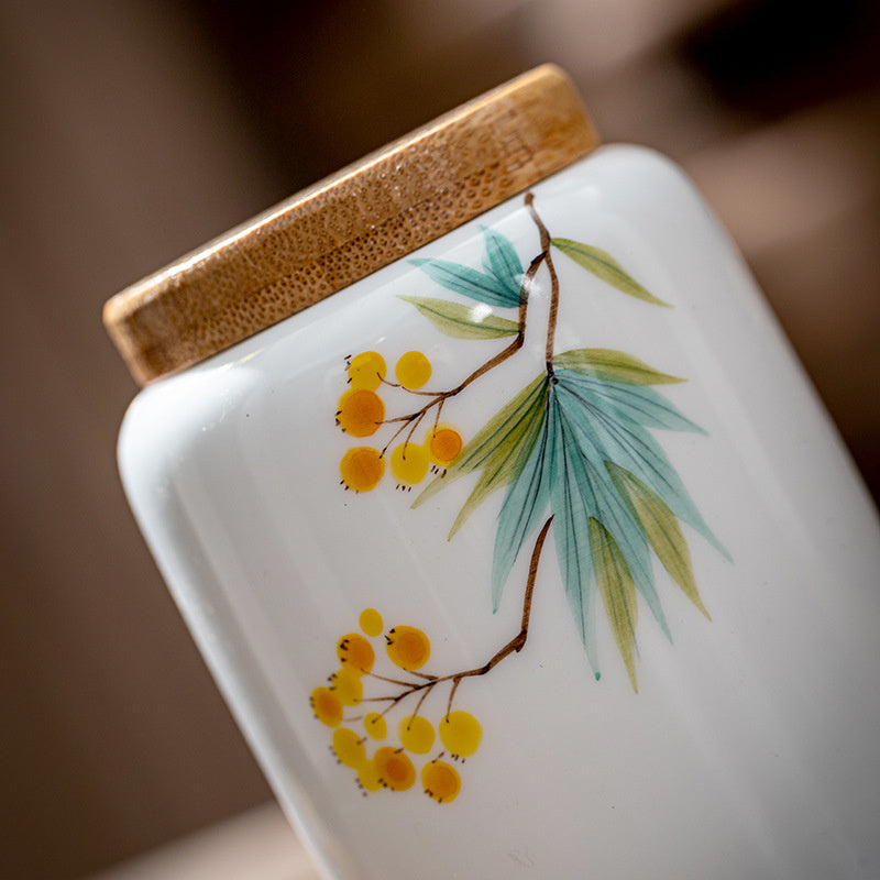 Hand Painted Ceramic Tea Storage Pot