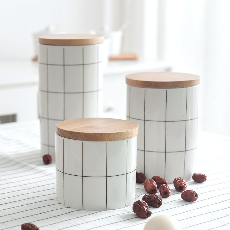 Stylish Round Ceramic Airtight Tea Storage Jar